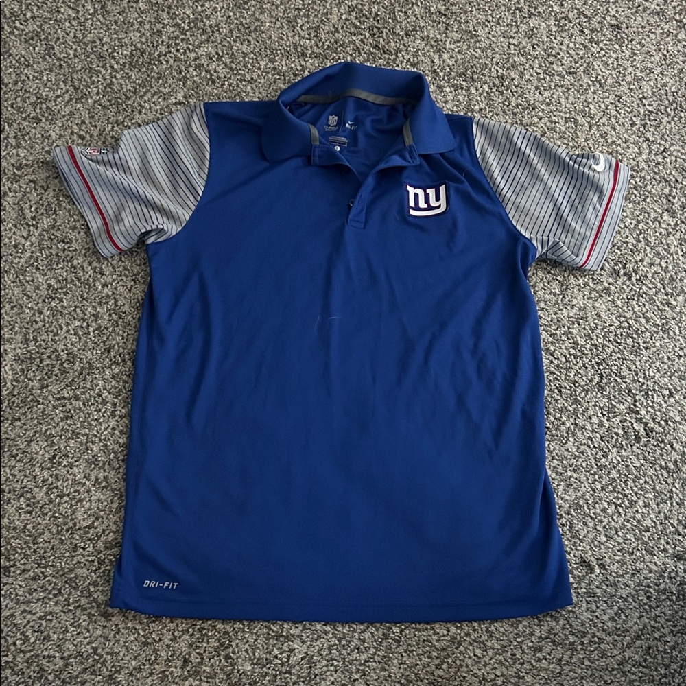 NY GIANTS! Nike Blue and Gray Polo Shirt